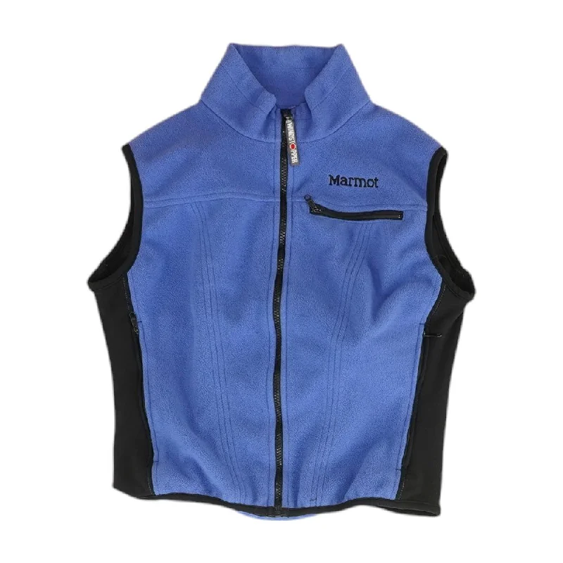 Blue Solid Fleece Vest