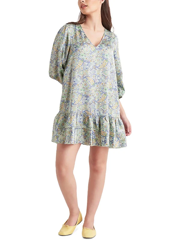 Womens Mini Printed Shift Dress