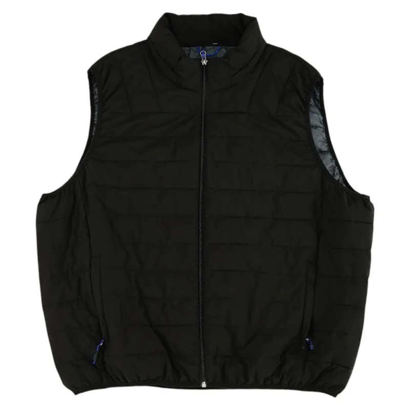 Black Solid Puffer Vest