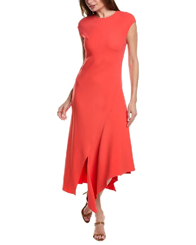 Lafayette 148 New York Asymmetric Silk-Blend Dress