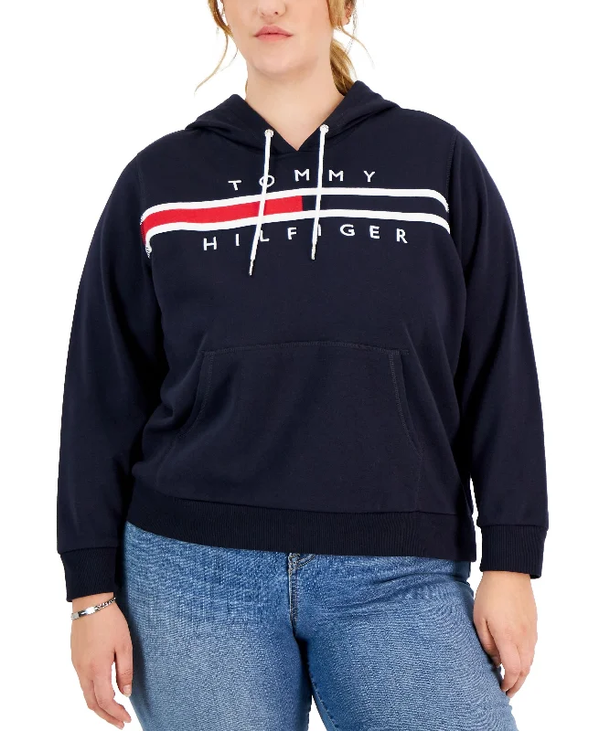 Plus Size Long-Sleeve Logo Hoodie