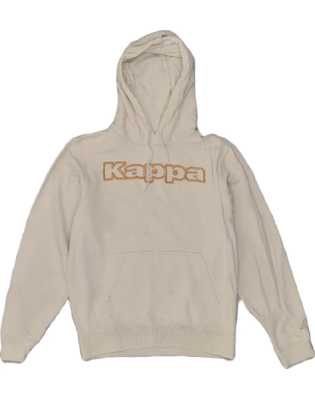 KAPPA Womens Graphic Hoodie Jumper UK 18 XL  White Cotton