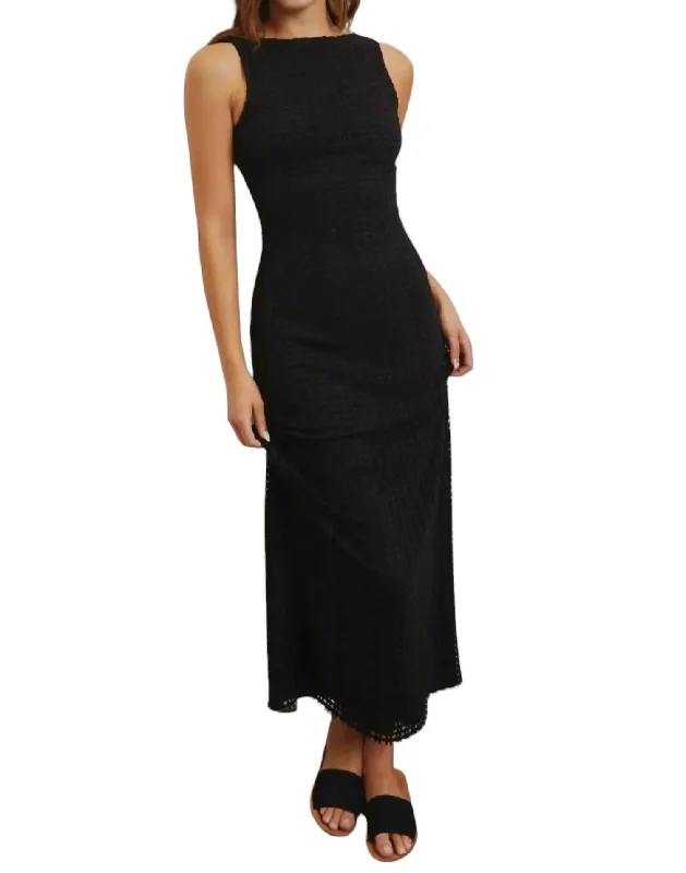 Nadia Net Maxi Dress In Black