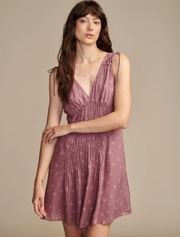 Lucky Brand Women's Smocked V Dress