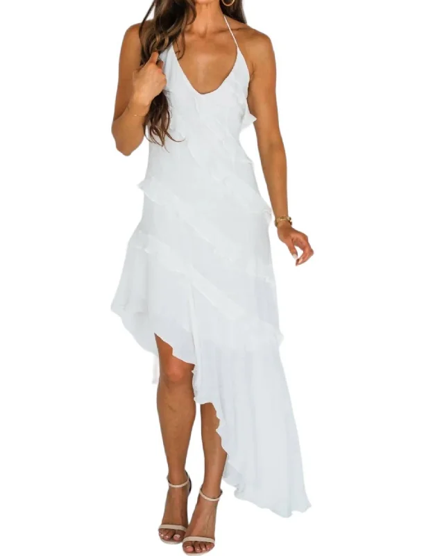 Something New Ruffle Dress In White