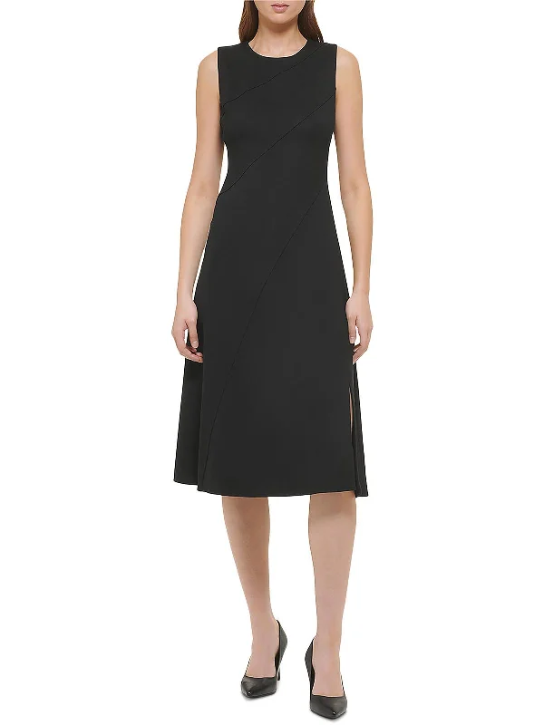 Womens Seamed Midi Midi Dress