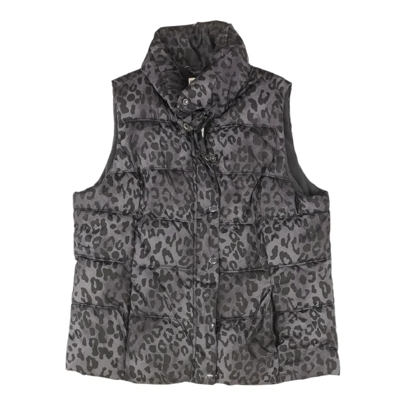 Charcoal Animal Print Puffer Vest