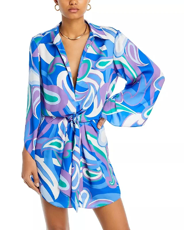 Retro Print Penny Dress In Marrakech Blue