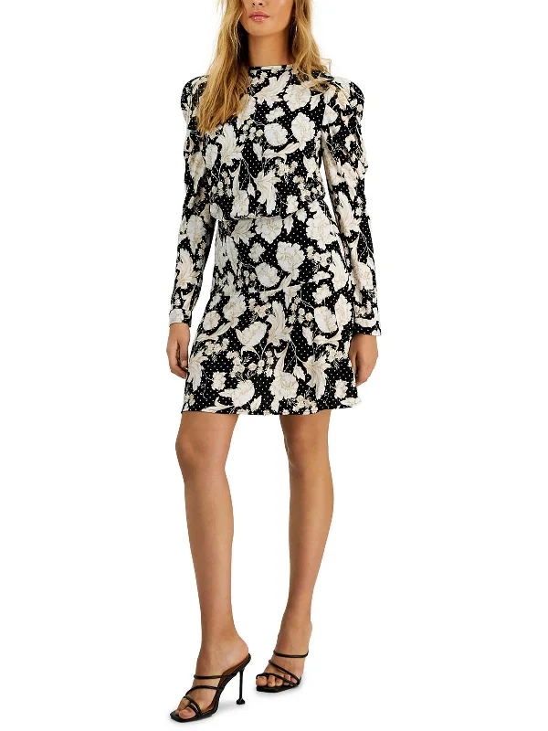 Womens Floral Print Stretch Wear To Work Dress