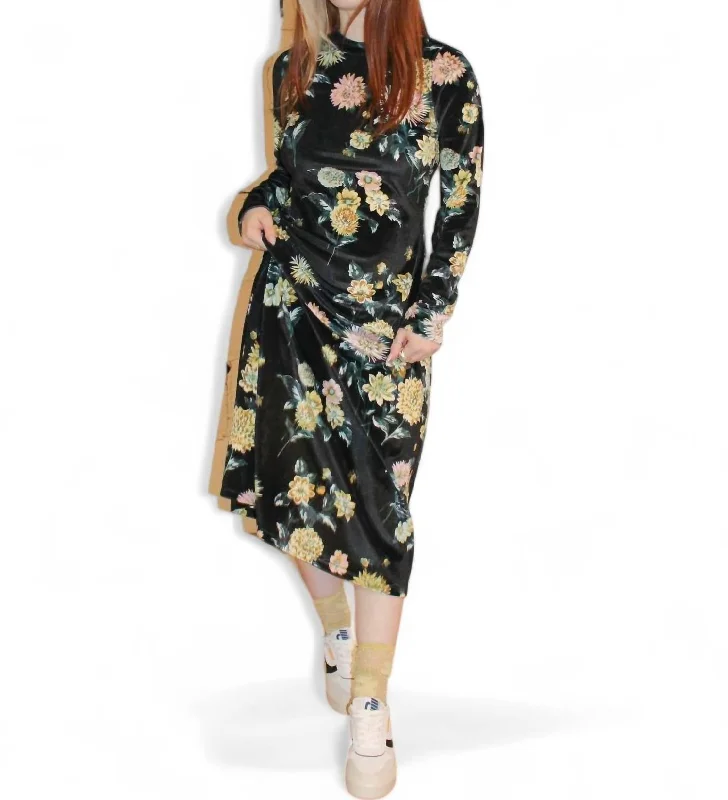 Alix Dress In Black Brighton Floral