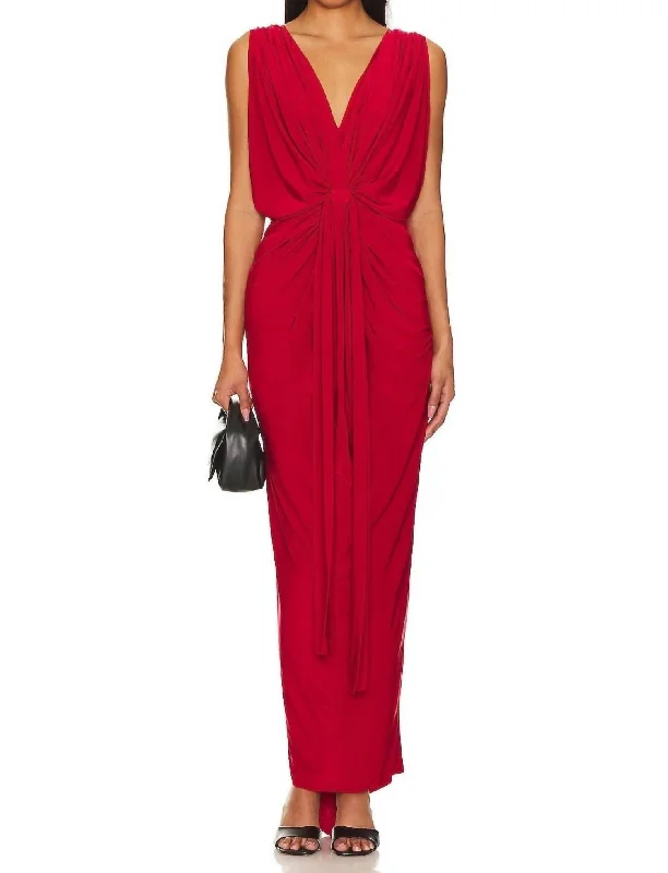 Xenia Maxi Dress In Lipstick Red