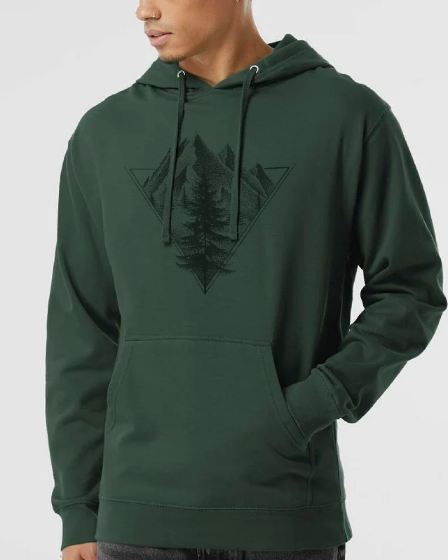 Unisex Geometric Triangle and Pine Hoodie