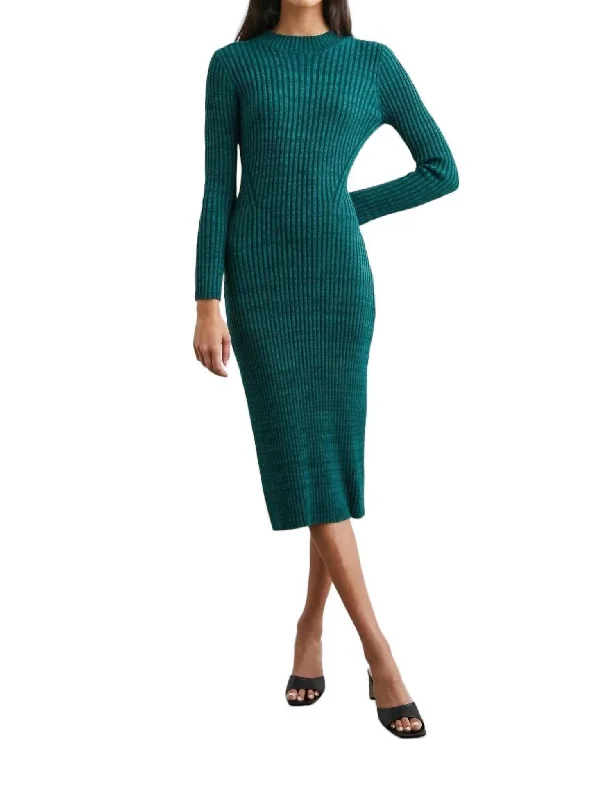 Nellie Midi Dress In Evergreen