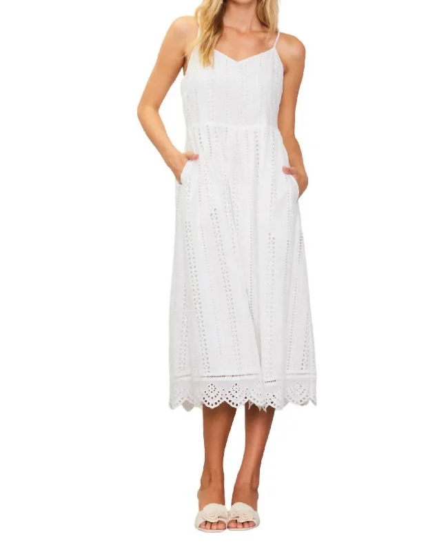 Alesia Eyelet Dress In White