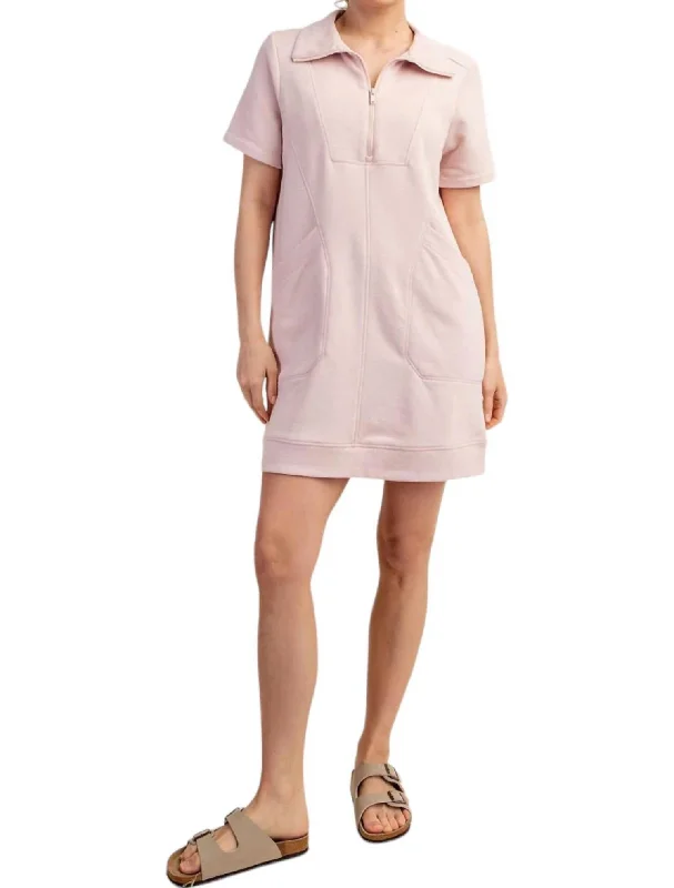 Short Sleeve Dress In Pink