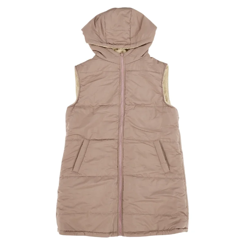 Purple Solid Puffer Vest