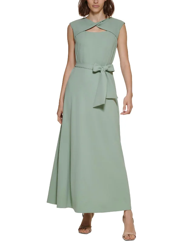 Womens Cut-Out Crepe Maxi Dress