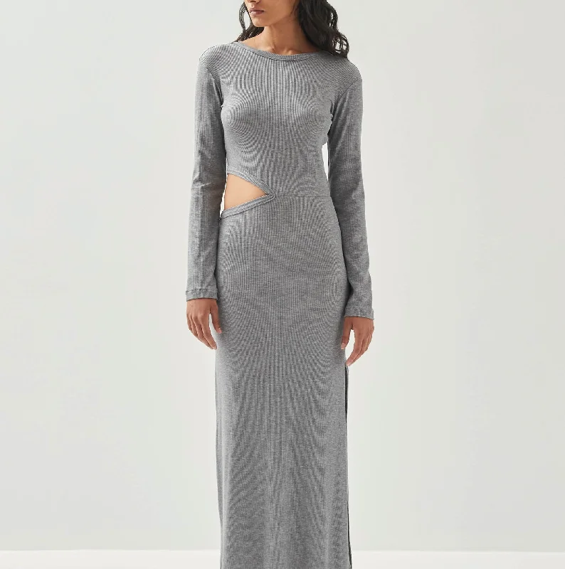 Belle Grey Melange Dress