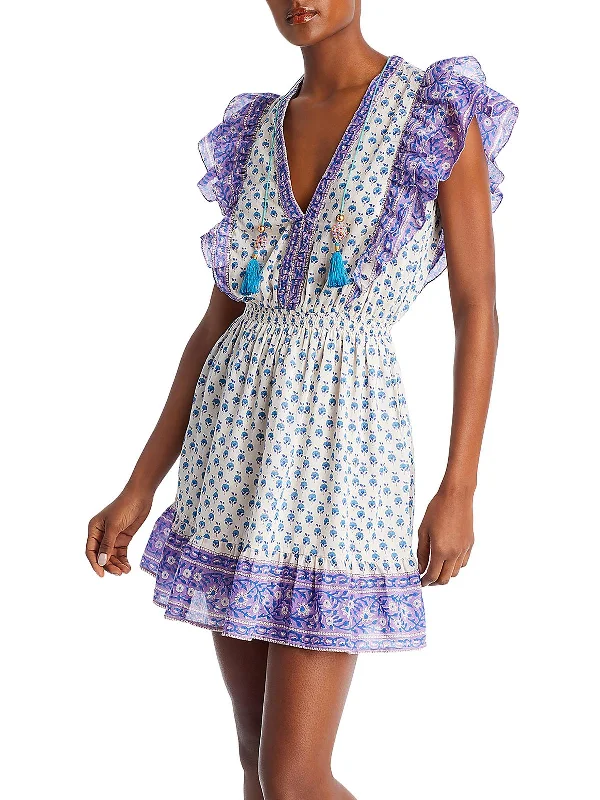 Womens Boho Mini Tunic Dress