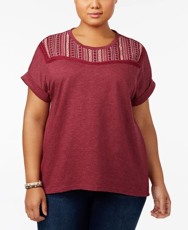 Style & Co Plus Size Embroidered Sweatshirt