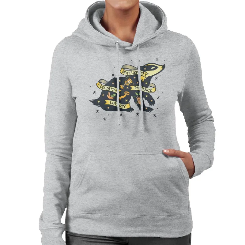 Harry Potter Badger Of Hufflepuff Patience And Loyalty Women's Hooded Sweatshirt