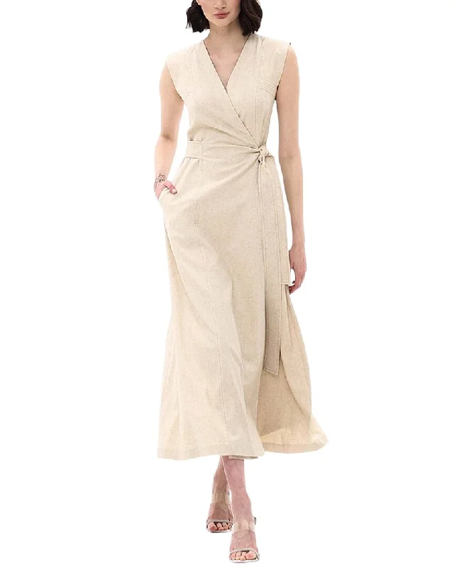 BGL Linen-Blend Midi Dress