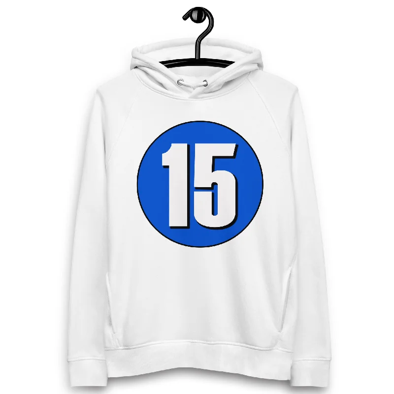 Unisex pullover hoodie: White on Periwinkle 15