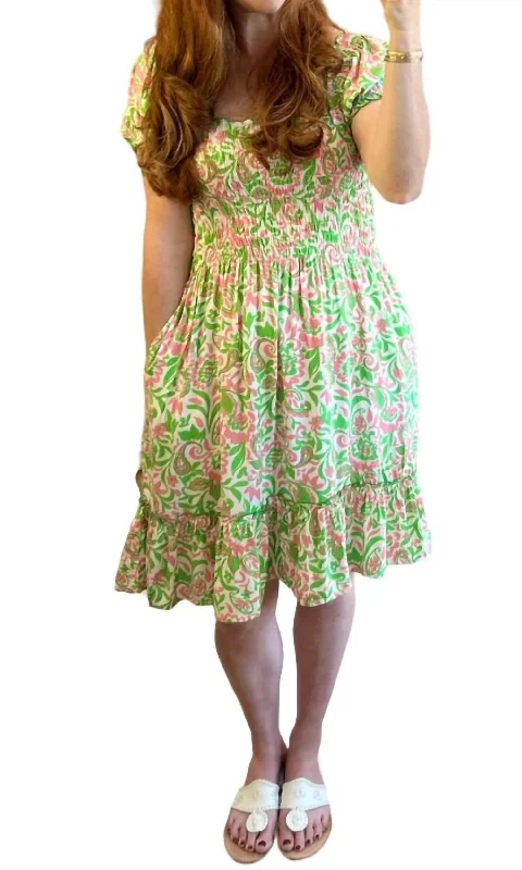 Paisley Serenity Dress In Lime Cotton Candy