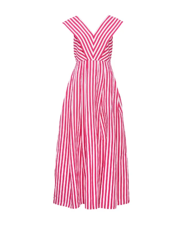 Women's Graziella Long Dress In Fuchsia Stripes